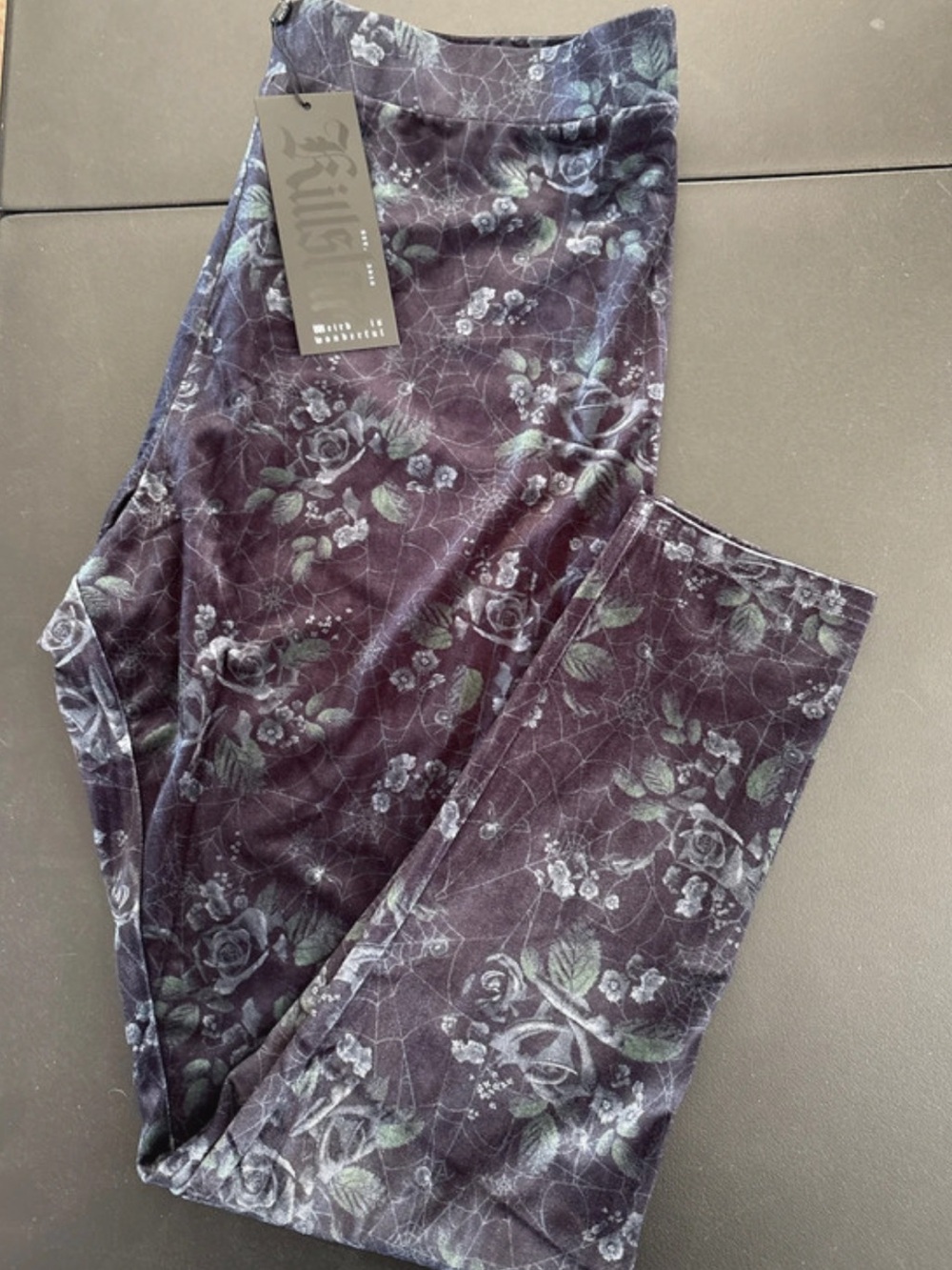 #KS310 - NWT - Killstar Velour Midnight Rose Leggings - 4XL